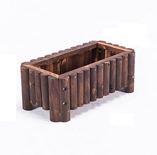 ERRU- Rectangle Flower Pot Large Household Flower Rack Vegetables Planting Box Solid Wood Outdoor Flower Boxes Flower Stand Wood Preservative Balcony Vegetable Basin Plant Stand Display Stand Holds ( Size : 60*30*25cm )