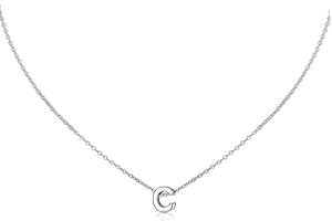 isigno Collar Letra Inicial Mujer Colgante 26 Letras Plata de Acero Inoxidable Mini Alfabeto Joyería Minimalista de Nombres para Madres Niña Parejas, Mejor Amiga