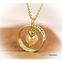 Goldring mit Namensgravur und vergoldeter Silberkette