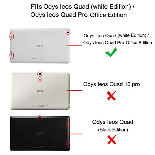 Fintie Odys Ieos Quad white Edition X610092 / Ieos Quad Pro Office Edition (10,1 Zoll) Tablet-PC Hülle – Slim Fit Folio Kunstleder Schutzhülle Cover Tasche mit Ständerfunktion und Stylus-Halterung, Magenta - 2