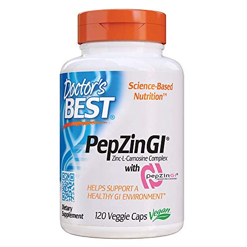 Doctor's Best | PepZinGl | Complexe Zinc-L-Carnosine | 120 Capsules végétales | sans gluten | sans soja