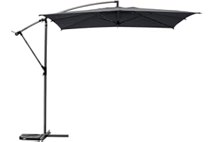 Hespéride - Parasol déporté carré manoa ardoise d2,5x2,5m en acier