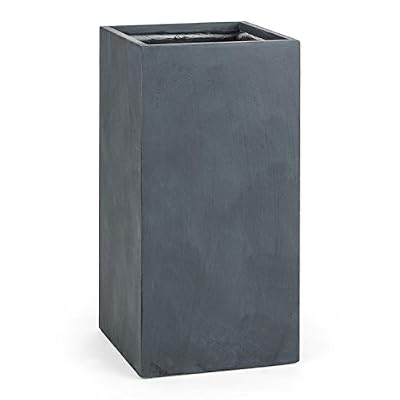 Blumfeldt Solidflor - Bac à fleurs, jardinière cache-pot en fibre de verre style béton (40x80x40cm, résistant au gel) - anthracite