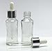 Lot Of 50 Clear Glass Empty Eye Dropper Bottles Refillable Serum Essential Oils Pipette Bottles Wholesale Boston Round 25 ml Drop Vial