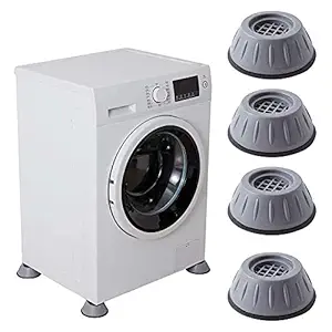 Orbexa Washing Machine Anti Vibration Pad with Suction Cup Feet, Anti Walk Pads, Shock Absorber Furniture Lifting Base Dryer, Heightening Pads Stabilizer Support Stand for Home (Pack of 4)