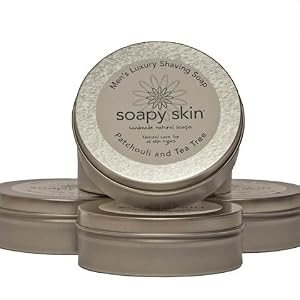 Soapy Skin Patchouli and Tea Tree Shaving Soap for Sensitive Skin - 130g Min - Image 2