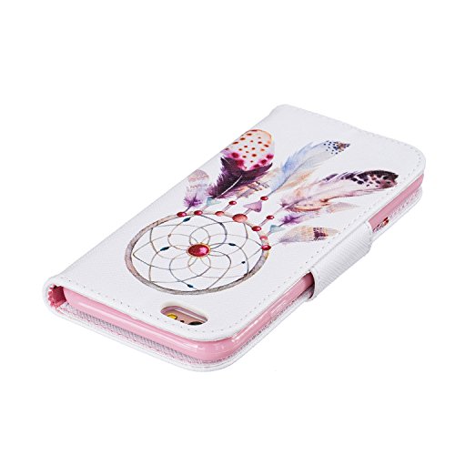 iphone 6 / iphone 6S Hülle Leder Weiß ,SKYXD Feder Traumfänger Muster PU Folio Klappbar Schutzhülle [Magnetverschluss / Brieftasche Kartenfach / Standfunktion] Klapphülle mit [Eule Handyanhänger + Eingabestift] 3 in 1 Zubehör Handy Tasche Etui für Apple iphone 6/6s Case Bookstyle Flip Leather Cover With [Free Stylus and Dust Plug] - 7