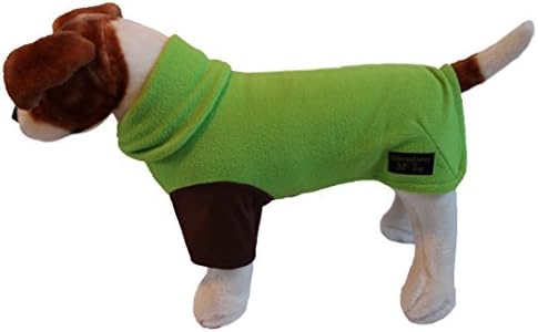 Lightweight Polar Fleece Dog Jumper with Waterproof Fabric Tummy / Sleeves - Dog Tank Top / Vest - Glenndarcy McTog (3, Lime / Mocha)