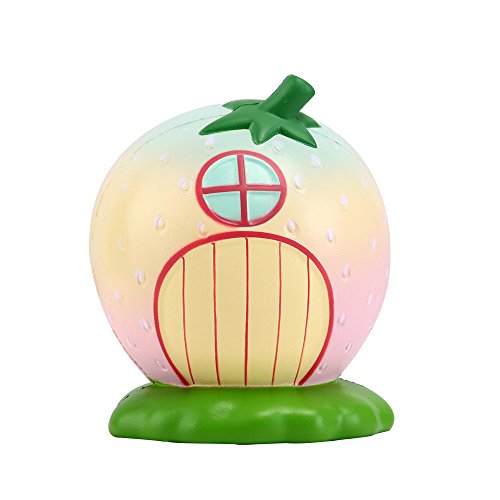 Preisvergleich Produktbild Anboor Squishies Erdbeerhaus Jumbo Langsam Steigend Squeeze Spielzeug Kawaii Slow Rising Antistress Squishies Spielzeug für Erwachsene (12,5*12,5*15cm, 1 Stück)