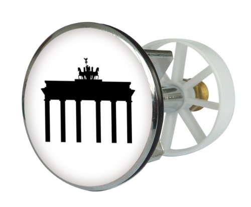 Waschbeckenstöpsel Design Brandenburger Tor | Abfluss-Stopfen aus Metall | Excenterstopfen | 38 – 40 mm Waschbeckenstöpsel Design Brandenburger Tor | Abfluss-Stopfen aus Metall | Excenterstopfen | 38 – 40 mm