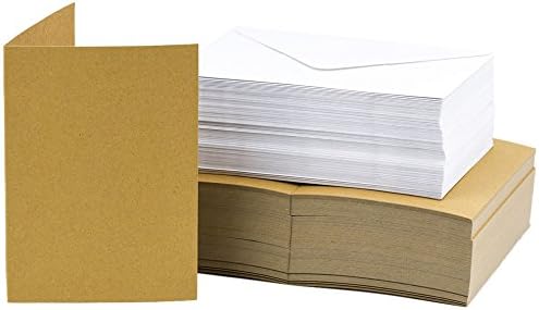 Craftwork Cards Limited Craftwork Cards 4x6" Cards And Envelopes, Kraft, Straight Edge (100 Pack), Brown