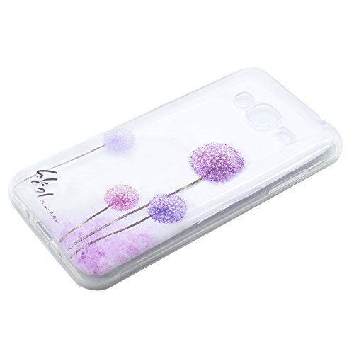 Funda Samsung Galaxy J3 2016 SM-J320F Carcasa Protectora OuDu Funda para Samsung Galaxy J3 2016 SM-J320F Caso Silicona TPU Funda Suave Soft Silicone Case Cover Bumper Funda Ultra Delgado Carcasa Flexible Ligero Caja Anti Rasgu  os Casco Anti Choque - Diente de Le  n P  rpura