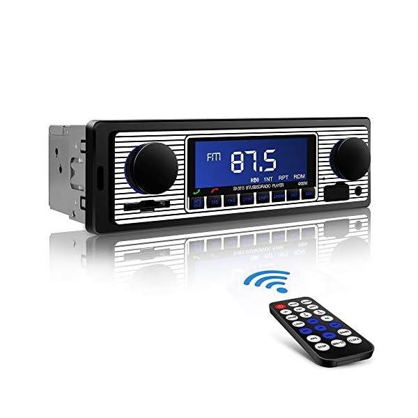 Aigoss Autoradio mit Bluetooth Freisprecheinrichtung, USB/SD/AUX / MP3-Media-Player, 4 X 60 Watt Schwarz Autoradio Drahtlose Fernbedienung Enthalten