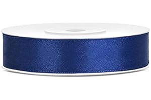 DaLoKu Satinband 6/12/25/38/50/100mm x 25m Geschenkband Schleifenband, Größe: 12mm x 25m, Farbe: Dunkelblau