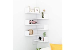 Coavain Estantes de Esquina Pared 2 uds Madera Contrachapada 40x40x50 cm Estantes Madera Corner Shelf Muebles Esquineros Estante Esquina Librero Flotante Estante Libros Pared Estante Flotante