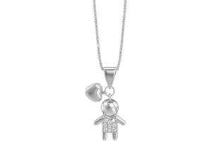amorili Collana Bebè Bambino Maschietto in Argento 925 con Ciondolo e Zirconi – Gioiello Nascita o Battesimo, Idea Regalo Neonati, Elegante e Brillante, Made in Italy - cll1133