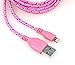Produktbild Original 2x iProtect USB 2m Nylon Ladekabel Datenkabel knotenfrei für Apple iPhone 5 5s 5c SE, iPhone 6 6 Plus 6s 6s Plus, iPhone 7 7 Plus, iPhone 8 8 Plus, iPhone X, iPad Adapter in rosa