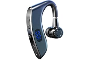 YUEYINOK Bluetooth Headsets with Dual Mic,Bluetooth Earpiece,Hands Free Earpiece Bluetooth Phone Earpiece,Single Ear Bluetooth Headsets for Driving/Business/Office,Phone Headset Black