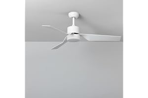 LEDKIA LIGHTING TECHBREY Ventilador de Techo LED Minimal PRO Blanco Ultrasilencioso CCT Seleccionable Seleccionable (Cálido-Neutro-Frío)