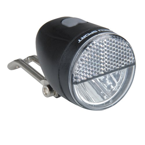Profex Frontscheinwerfer Sport LED 25Lux Dynamo,Standlicht und Schalter, schwarz, 65018