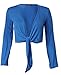 Ladies Long Sleeve Plain Tie Knot Bolero Shrug Front tie up Stratchy Cardigan Top