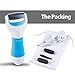 DBPOWER Electric Pedicure Foot File Callus Remover Waterproof- Foot Care Tool Shaves Dead Hard Cracked Rough Skin on Feet Includes One Coarse Roller for Sensitive Skin and Two Extra Coarse Rollers for Hard Skin- UK Power Adaptor(Blue)