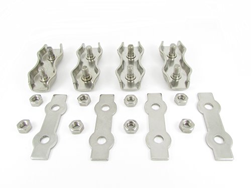 Brand: Ossian Ossian BPS 1830 - 6 R00 - Clips Colliers Duplex de 6 mm en acier inoxydable 316 pour câble d'acier (4 sets)