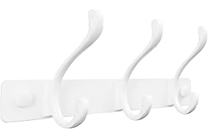 Sevenpers Appendiabiti da Parete Bianco con 3 Ganci Attaccapanni da Parete Moderno Minimalista per Dietro la porta, Ingresso, Bagno, Camera da letto e Cucina
