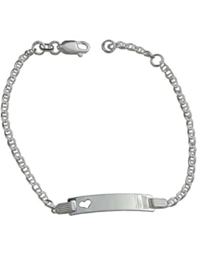 GravUp: 925 Sterling Silber Steganker Armband mit Herz 16 – 18 cm mit Diamant Gravur auf der Vorderseite: (Vorname...