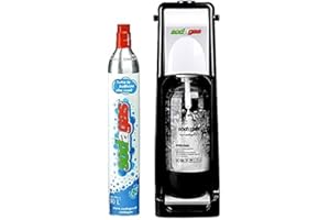 Gasatore di acqua SodaGas Gasatore d’acqua per trasformare l’acqua in acqua frizzante, Colore BIANCO, Bombola CO2 alimentare ricaricabile 420 grammi, Bottiglia 1 litro inclusa