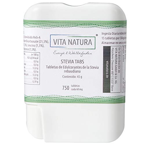 Vita Natura Stevia Tabs, Pack de 1 (1 x 750 Piezas 45 g)
