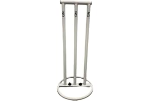 ND Sports Metal Cricket Stumps and Attached Bails with Stand, One Size, U-Kash-ND Metal Stump