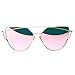 Produktbild Baoblaze Retro Vintage Sonnenbrille Katzenauge Cat Eye Metall Rand Rahmen Sunglasses - Rosa