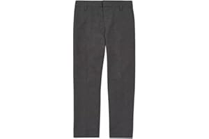 INSAFIANS Boys Sturdy Fit Plus Size Waist Half Elasticated School Trouser with Zip & Clip Generous Fit