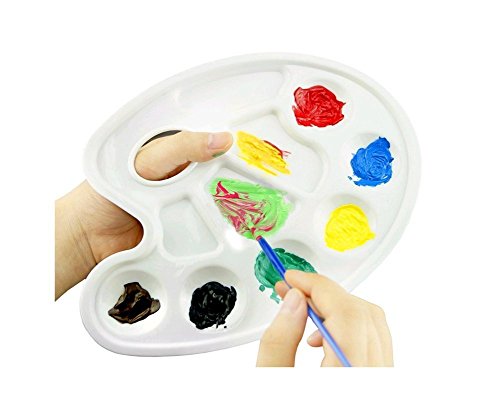 Hosaire Farbpalette mit Griffloch, Weiss Kunststoff Mischpalette, 22.8 x 11.7 cm - 8