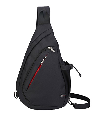 ThreeH Crossbody Sling Bag Épaule Triangle Chest Bag pour Faire du vélo randonnée PA078,Black