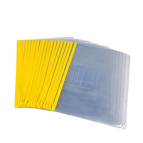 Slider Bag – TOOGOO(R) 20 Stueck Klar PVC gelb Slider ZipLock Beutel Dateien Halter fuer A4-Papier - 2