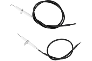 FUBESK 2 cavi di accensione e elettrodi di ricambio in ceramica, elettrodo di accensione fai da te per bruciatore a gas, ricambio per candela di accensione in ceramica