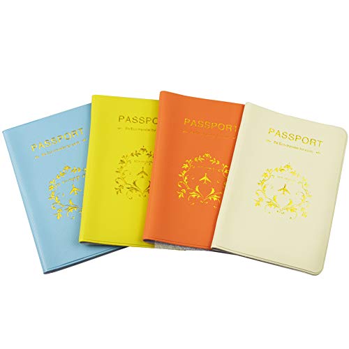 BESYZY 4 X Copertina Passaporto Porta da Viaggio Custodia Protettivo Portafogli copertura pacchetto ticket Travel bag custodia (13,2 x 9 cm)