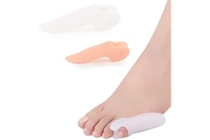 DULSPUE Separadores de dedos, 4 Separadores de dedos pequeños Hallux Valgus Ayuda Protectores para Aliviar la Presión y el Dolor de los Dedos Pequeños-protector de juanetes