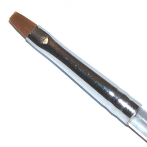 N&BF Profi Gel Pinsel flache Form | Größe 4 | Nagel Studio Pinsel Rotmarder Haar | Nailart Pinsel für Nageldesign | Kolinsky Brush Acryl & Gel Modellagen | Premium Echthaar-Pinsel