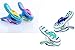 Produktbild Boca Clips Strandtuch-Klammern – 2 Paar Flip Flops – blaue Streifen und rosa Blumen