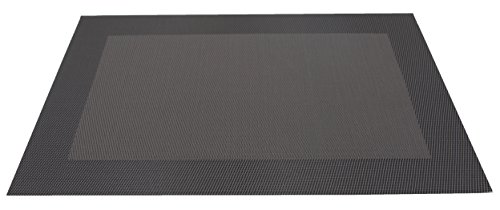 ZOLLNER® 4er-Set hochwertige Tischsets / Platzset schwarz 32×47 cm, gewebt aus PVC und Polyester, in verschiedenen Farben erhältlich, vom Hotelwäschespezialist, Serie „Top“ - 2