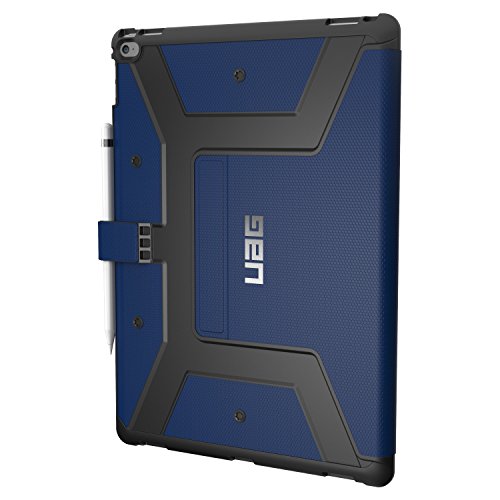 Urban Armor Gear Metropolis Schutzhülle nach US-Militärstandard für Apple 12,9" iPad Pro - blau (Silbernes Logo) [Smart Keyboard kompatibel | Verstärkte Ecken | Wake/Sleep | Sturzfest | Antistatisch Standfunktion] - IPDPRO12.9-E-CB
