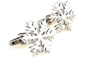 Gemelolandia | Gemelos Cristal de Copo de Nieve | Color Acero | Gemelos Originales Para Camisas | Para Hombres y Niños | Regalos Para Bodas, Comuniones, Bautizos y Otros Eventos