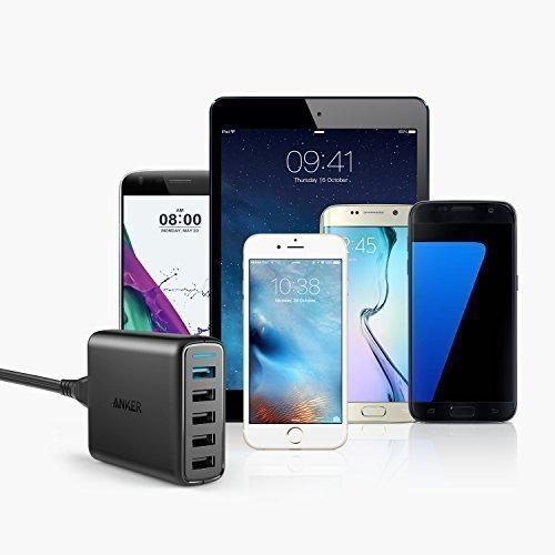 Anker PowerPort Speed 5 (51.5W) 5-Port USB Ladegerät, 1 Port mit Quick Charge 3.0 für Galaxy S7/S6/edge/edge+, Note 4/5, LG G4/G5, HTC One M8/M9/A9, Nexus 6, 4 Ports mit PowerIQ für iPhone, iPad und weitere - 4