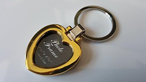 3D Metal Gold Heart Keyring Keychain Personalized Photo Insert Gift Love Friend