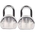 Europa Stainless Steel Polished Diamant Padlock with 11 Pin Dimple Key (58 mm, Multicolor) -Twin Pack