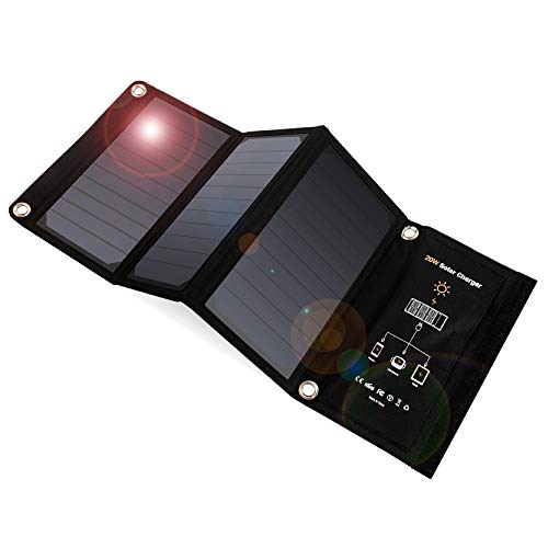 Cargador Solar, Soluser 22W Panel Solar Cargador Portátil Impermeable Placa Solar Power Bank Compatible con Teléfonos Samsung, iPhone, Huawei, iPad, Altavoz, Cámara, Tableta, Altavoz Bluetooth etc