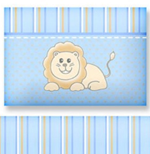 Aminata Kids Bettwäsche Kinder 100 x 135 Jungen Mädchen Baumwolle Tiere Wildetiere Zootiere Zebra Löwe Tiger Kinderbettwäsche Babybettwäsche hellblau Babyblau blau Zoo Kinderbett Babybett - 2
